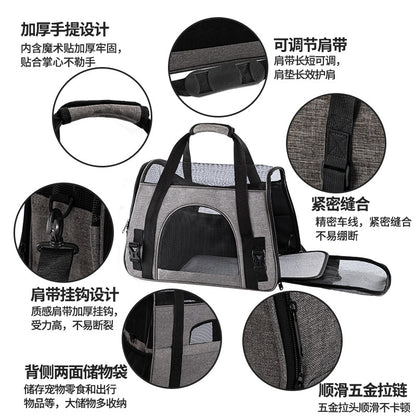 Pet Cat Carrier Bag, Portable Mesh Breathable Hand-Held Bag for Cats and Dogs, Universal Crossbody Shoulder Pet Bag for Outings