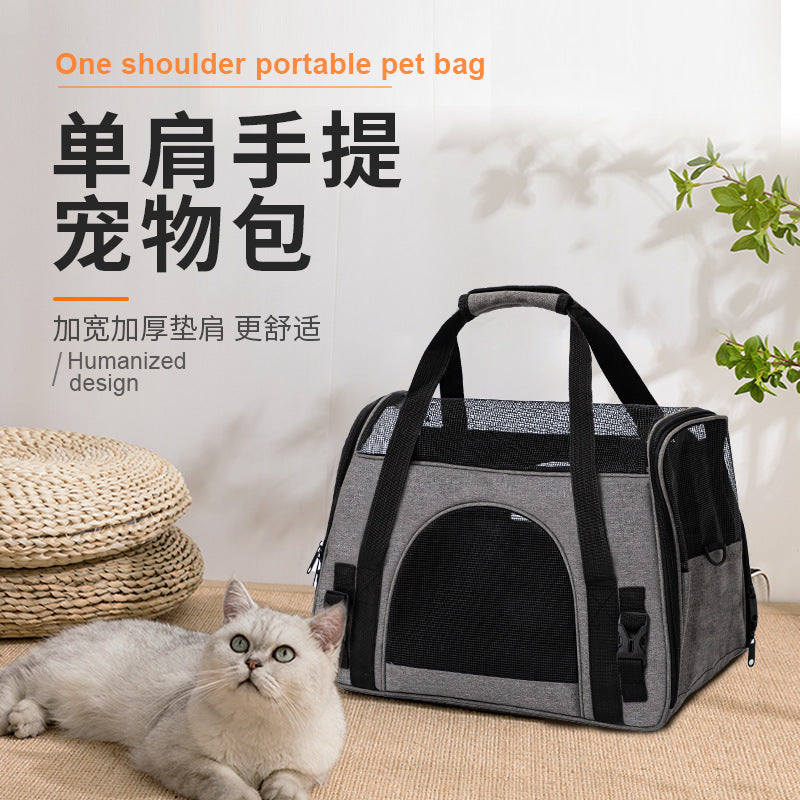 Pet Cat Carrier Bag, Portable Mesh Breathable Hand-Held Bag for Cats and Dogs, Universal Crossbody Shoulder Pet Bag for Outings
