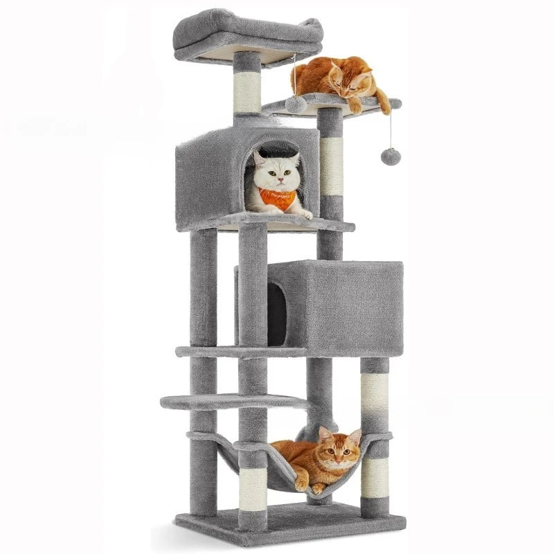 Large Cat Tree Space Saving High Rise Climbing Frame Multi Level Cat Shelf Activity Center Stable Structure 2026 Popular Pet