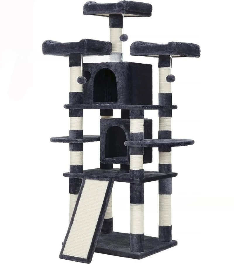 Large Cat Tree Space Saving High Rise Climbing Frame Multi Level Cat Shelf Activity Center Stable Structure 2026 Popular Pet