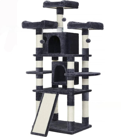 Large Cat Tree Space Saving High Rise Climbing Frame Multi Level Cat Shelf Activity Center Stable Structure 2026 Popular Pet
