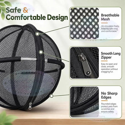 360° Panoramic Pop-Up Rolling Cat Playpen Ball, Foldable with Zipper ,360° Panoramic Rolling Cat Playpen Cat Hamster Ball