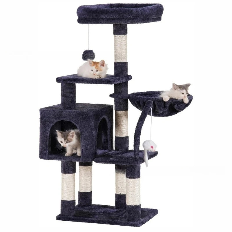 Large Cat Tree Space Saving High Rise Climbing Frame Multi Level Cat Shelf Activity Center Stable Structure 2026 Popular Pet