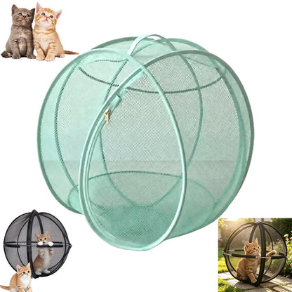 360° Panoramic Pop-Up Rolling Cat Playpen Ball, Foldable with Zipper ,360° Panoramic Rolling Cat Playpen Cat Hamster Ball