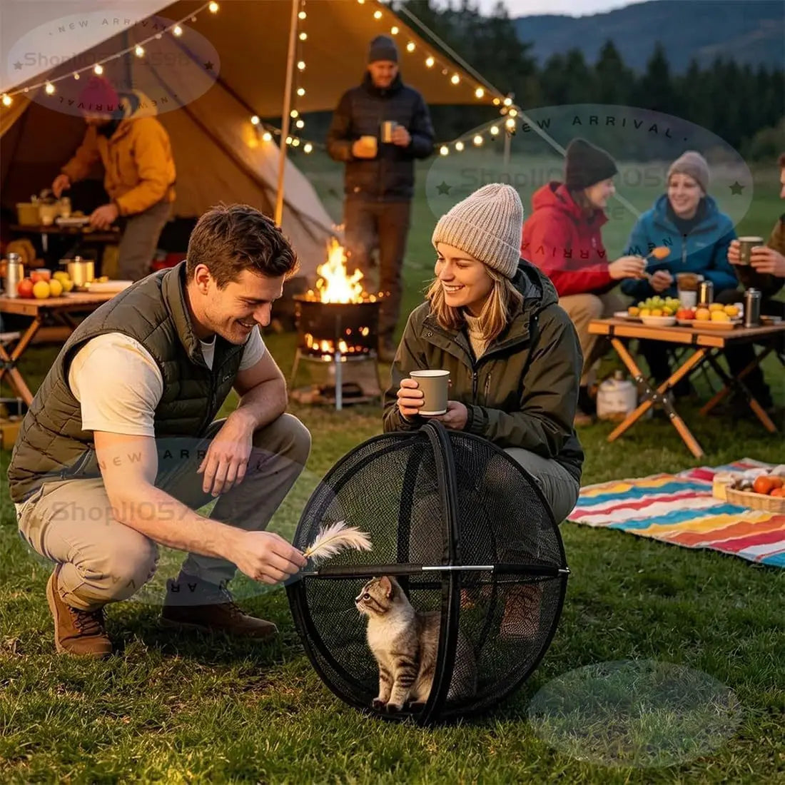 360° Panoramic Pop-Up Rolling Cat Playpen Ball, Foldable with Zipper ,360° Panoramic Rolling Cat Playpen Cat Hamster Ball