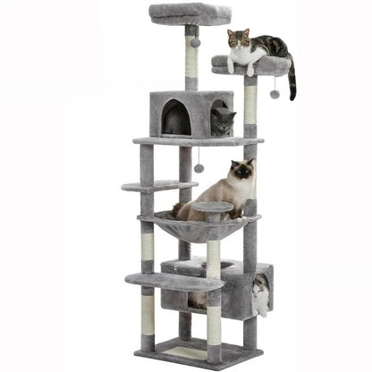 Large Cat Tree Space Saving High Rise Climbing Frame Multi Level Cat Shelf Activity Center Stable Structure 2026 Popular Pet