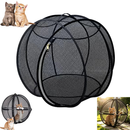 360° Panoramic Pop-Up Rolling Cat Playpen Ball, Foldable with Zipper ,360° Panoramic Rolling Cat Playpen Cat Hamster Ball