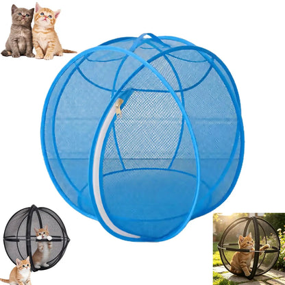 360° Panoramic Pop-Up Rolling Cat Playpen Ball, Foldable with Zipper ,360° Panoramic Rolling Cat Playpen Cat Hamster Ball