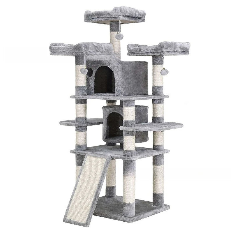 Large Cat Tree Space Saving High Rise Climbing Frame Multi Level Cat Shelf Activity Center Stable Structure 2026 Popular Pet