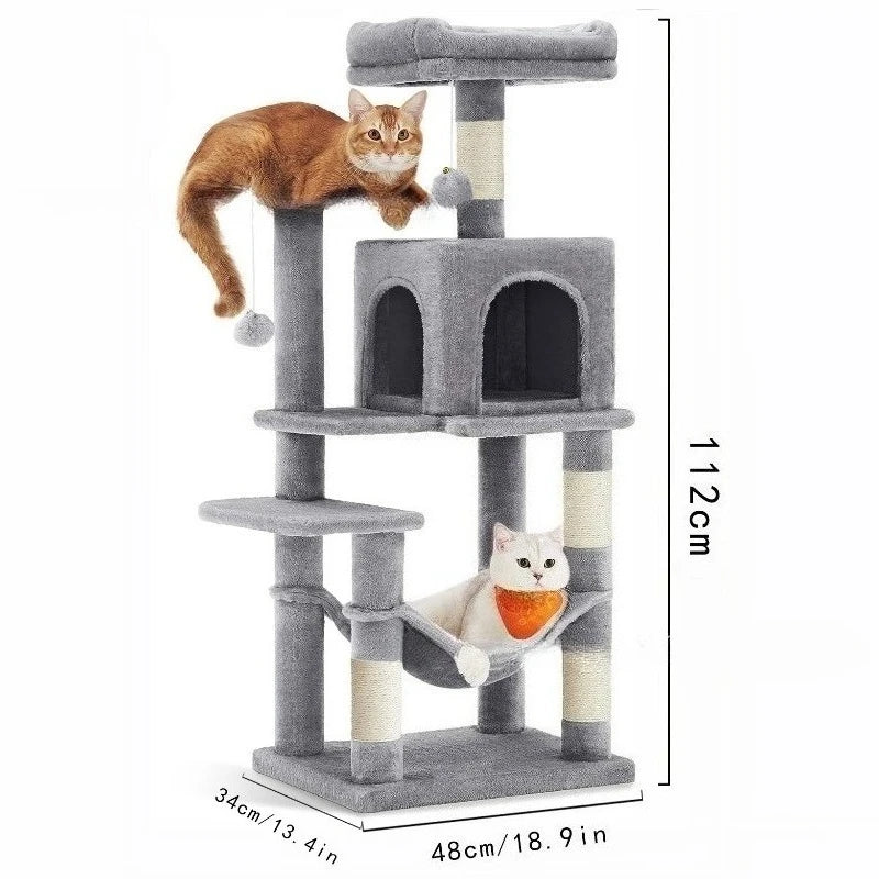 Large Cat Tree Space Saving High Rise Climbing Frame Multi Level Cat Shelf Activity Center Stable Structure 2026 Popular Pet