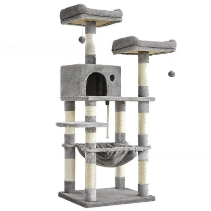 Large Cat Tree Space Saving High Rise Climbing Frame Multi Level Cat Shelf Activity Center Stable Structure 2026 Popular Pet