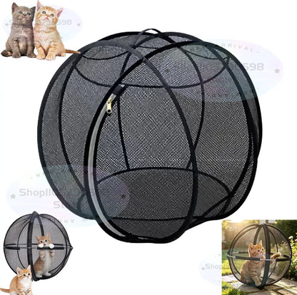 360° Panoramic Pop-Up Rolling Cat Playpen Ball, Foldable with Zipper ,360° Panoramic Rolling Cat Playpen Cat Hamster Ball
